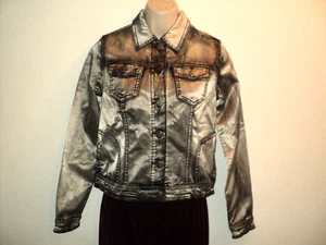 Arden B. Jacket Size Juniors X Small XS Cropped Silver-Black Cotton & Rayon NEW - Picture 1 of 7