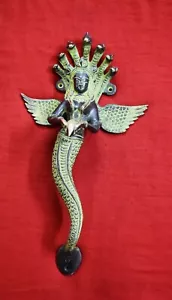Lucky Women Wid Snake Crown Door Handle Mermaid Shape Brass Entry Gate Pull RD37 - Picture 1 of 12