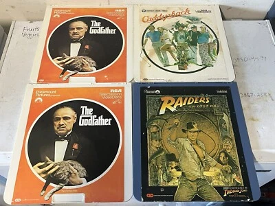 Selectavision Videodisc Lot: Godfather, Raiders Of Lost A, Caddyshack, 4 Discs - Imagem 1 de 3
