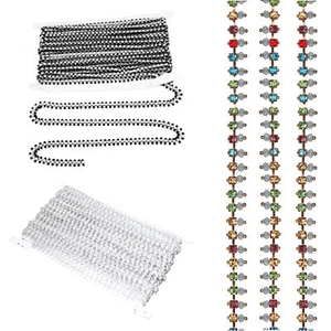 Cadena de diamantes de imitación decorativa de 1M para bolsas de costura de boda y moda hágalo usted mismo - Imagen 1 de 29