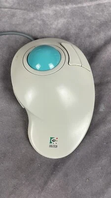 Vintage Wired White Logitech TrackMan Vista PS/2 Trackball Mouse Model T-CG10 - Image 1 of 3