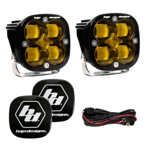 Baja Designs Squadron SAE Wide Cornering Amber LED Light Pods With Rock Guards - Picture 1 of 9