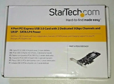Startech.com PEXUSB3S42V 4 Port PCI Express PCIE USB 3.0 Card Adapter W 2 5GBPS  - Image 1 of 4
