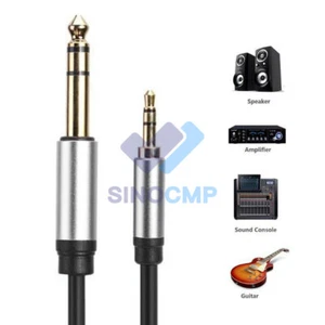 1 PIEZA adaptador cable auxiliar 5 pies 3,5 mm a 6,35 mm para amplificador mezclador reproductor de CD - Imagen 1 de 4
