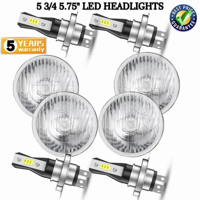 2 Pair 5.75"5-3/4" Round LED Headlights for GMC C15/C1500 1961-1972 Pickup C2500 Foto 1 de 4