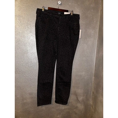 NYDJ  Alina MobWife Edgy Preppy Alt Downtown VSCO Shadow Jag Black Gray Leggings - Image 1 of 4