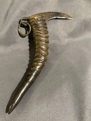 Early Antique Chinese Fishing Knife Marlin Spike Horn Handle Hand Wrought Blade - Image 1 of 4