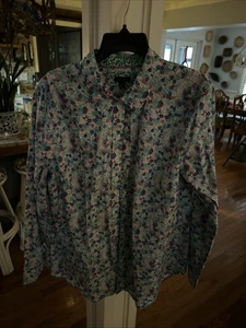 Camisa Talbots Damas Colorida Floral Manga Larga Cuello Abotonada XL - Imagen 1 de 5