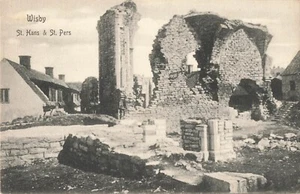 Postcard Wisby Sweden St. & St. Pers Church Ruins - Picture 1 of 2