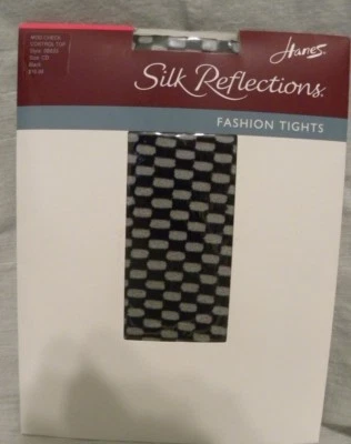 Parte superior de control de pantimedias Hanes Fashion Mod Check talla CD mediana negra (*5) Foto 1 de 2