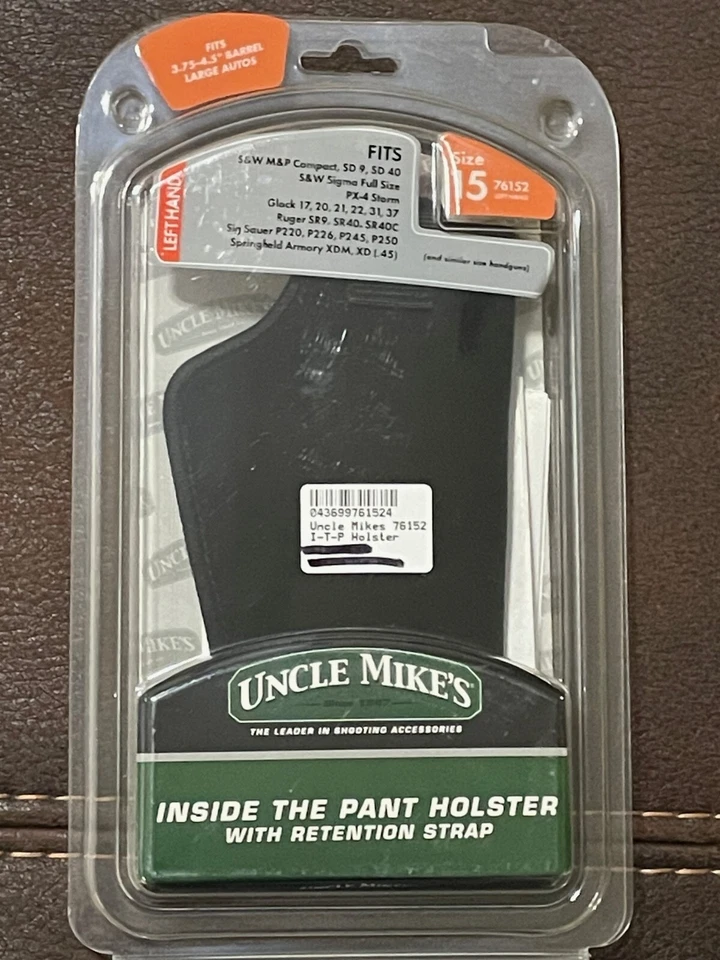 Uncle Mike's 7615-2 Retention Strap Inside The Pant Holster Size 15 Left Hand
