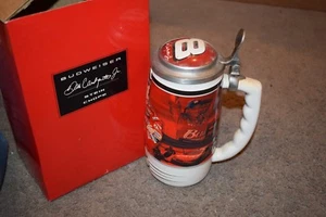 Anheuser Busch BUDWEISER DALE EARNHARDT JR. LIDDED STEIN Ceramarte Avon ORIG BOX - Picture 1 of 5