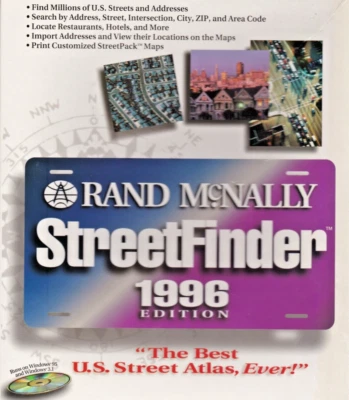 Rand McNally STREETFINDER 1996 United States CD-ROM in original box - Image 1 of 2