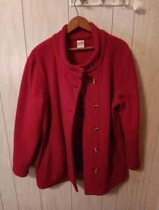 Blair rote Fleecejacke Knopfleiste Mantel durchgehender Reißverschluss/Knopf Damengröße Large - Bild 1 von 10