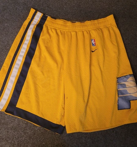 Indiana Pacers Vintage Shorts Size XL NIKE REWIND 1972 Yellow Blue Retro S5 Cover