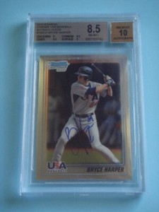 2010 Bowman Chrome Bryce Harper 1st Prospect USA RC Auto #47/100 BGS 8.5 Auto 10