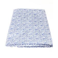 Blue & White Swirl Cotton Fabric - Bloomcraft (Pillows, Upholstery, 4 yards)