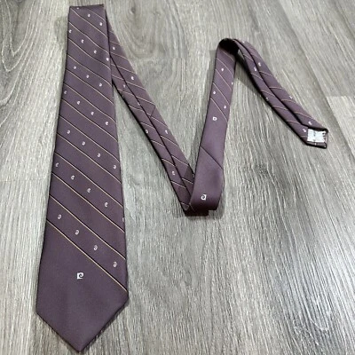 Vintage Pierre Cardin Mens Neck Tie Purple Stripe Polyester Short 55” - Image 1 of 3