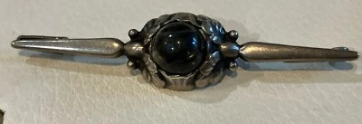Broche prendedor barra labradorita Georg Jensen plata marca temprana 830 Dinamarca 2 3/4" Foto 1 de 4