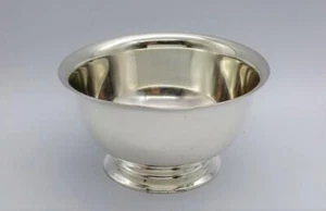 VINTAGE TIFFANY & CO STERLING SILVER PAUL REVERE FOOTED BOWL 4-5/8" X 2-1/2" - Imagen 1 de 10