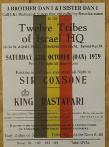 Reggae promo concert poster - Sir Coxsone & King Rastafari London 79 A3 reprint - Imagen 1 de 1