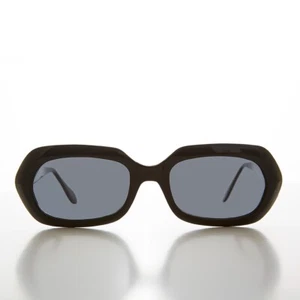 Black Hexagon Mod Vintage Sunglasses - Nadine - Picture 1 of 3