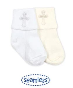 Jefferies Cotton Christening Embroidered Cross Baby Boy Sock - Picture 1 of 3