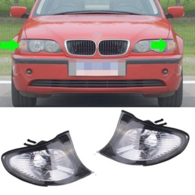 2x Para BMW E46 318i320i323i325i328i330i 98-04 Delantero L R Intermitente Cubierta Blanca Foto 1 de 2