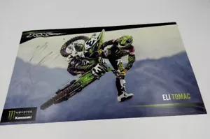 Póster de carrera de pilotos Kawasaki KX450F firmado por Eli Tomac #3 ENVIADO TUBO ENROLLADO mancha - Imagen 1 de 7