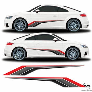 Side Racing Streifen Kit passt Audi TT MK1,2,3 RS Euro Dub Vinyl Aufkleber Aufkleber - Bild 1 von 2