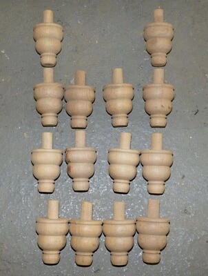 1 OF 14 NEW OLD STOCK OAK HAND TURNED MILITARY CAMPAIGN CHEST SOFA ARMCHAIR LEGS - Image 1 of 4