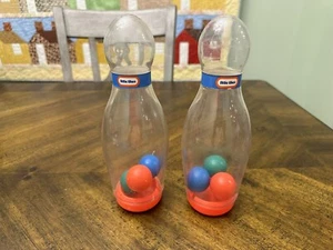 2 Little Tikes Klar Kunststoff Rassel Bowling Pin Spielzeug Ersatzteile/Stücke - Bild 1 von 2