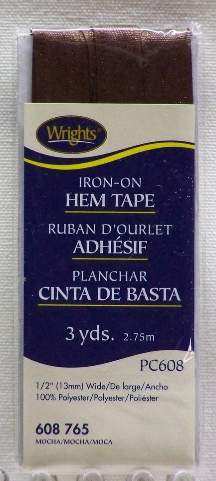 Cinta para planchar en el dobladillo Wrights 1/2"x3yd - Elige entre 12 colores diferentes brillante y nueva Foto 1 de 1