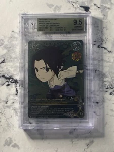 2011 NARUTO CCG SERIES PR 074 Naruto Rebirth Tin CHIBI SASUKE UCHIHA BGS 9.5 Gem - Picture 1 of 2