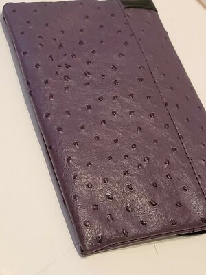 Grace Adele Faux Ostrich Clutch no strap Purple - Image 1 of 4