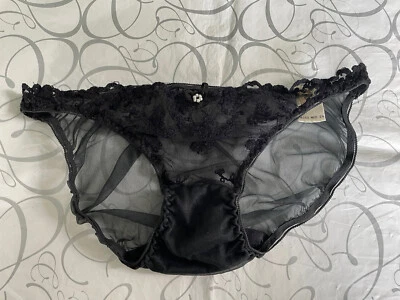 Braguita Victoria’s Secret Vintage Años 80’s Etiqueta Dorada Bikini Negro Encaje Talla M/6 Foto 1 de 4