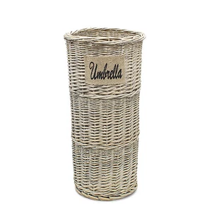Rattan Umbrella Rack Stand Wicker Basket Holder Bin Brolly Storage Walking Stick - Picture 1 of 1