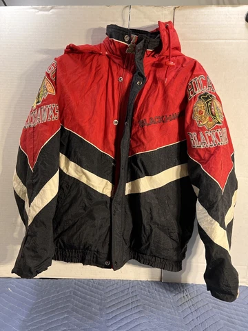 VINTAGE STARTER CHICAGO BLACKHAWKS JACKET Size Small COAT NHL HOCKEY  Logo Cover