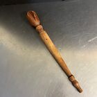 Vtg Wooden Tool Implement Spindle? Pestle? Carved Farmhouse Kitchen 12.5"