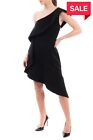PINKO Asymmetric Hem Dress Size 42 / M Ruffle Detail One Shoulder RRP €385