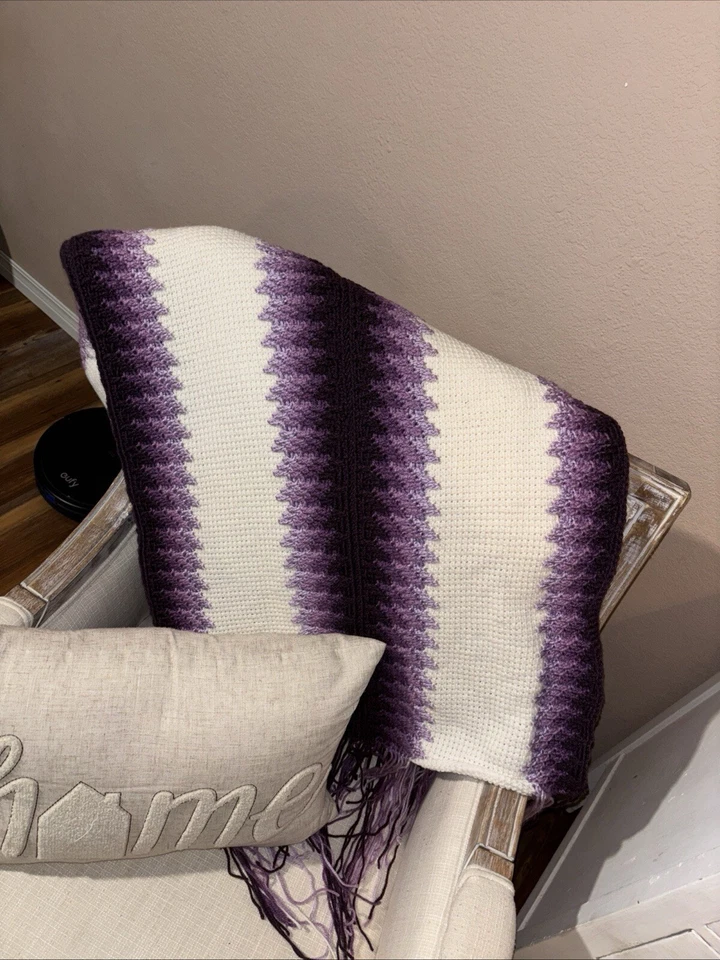 Manta afgana vintage de ganchillo hecha a mano Foto 1 de 3