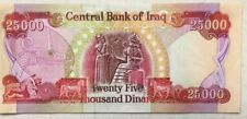 Iraqi Dinar 25,000 dinars; 25000x1; (1) 25000 Note. U.N.C.