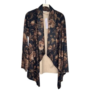 Soft Surroundings Jacket Size Medium NEW Shape Drape Faux Suede Floral - Picture 1 of 9