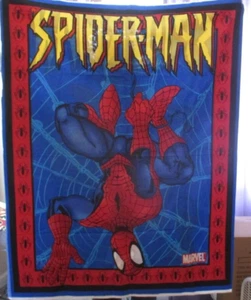 2004 Marvel Super Hero Spiderman Springs Ind Fabric Panel 100% Cotton Set of 2 - Picture 1 of 4