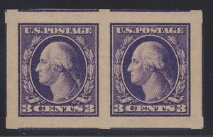 US STAMP #484 PAIR -- 3c WASHINGTON -- GEM -- MINT -- GRADED 100 - Picture 1 of 3