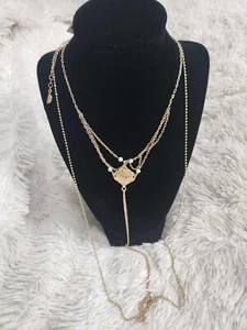 Free People Gold Tone Body Fashion Long Necklce - Picture 1 of 6