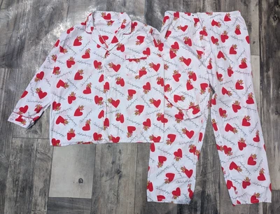 Vintage 60s Mens Swagger Starr Cotton Pajamas Love Bug Heart Shirt Pants D XL - Image 1 of 4