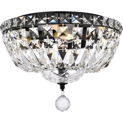 Elegant Lighting V2528F12BK/RC Tranquil Flush Mount Black and Clear - Image 1 of 4