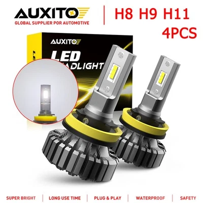 White Super Bright 40000LM H8 H11 LED Headlight High Low Beam Beam Headlamp X4 - Image 1 of 4