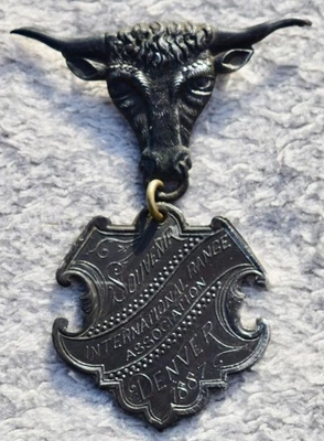 Prendedor de plata esterlina vintage de la Asociación de Ganaderos de Denver de 1887, ¡escaso! Foto 1 de 4